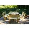 Swedish Redwood Circular Picnic Bench with Backrests - 0