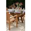 1.5m Reclaimed Teak Root Circular Garden Table with 6 Marley Chairs - With or Without Arms - 3