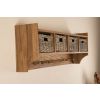 Reclaimed Teak Coat Hook Storage Unit - Four Basket - 3