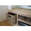 Reclaimed Teak TV Cabinet with Kubu Wicker Draws - White Wash - 6