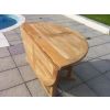 1.4m Teak Circular Gateleg Table with 6 Kiffa Folding Armchairs - 1