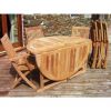 1.4m Teak Circular Gateleg Table with 6 Kiffa Folding Armchairs - 0