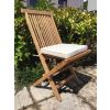 50cm Teak Circular Folding Table with 2 Classic Folding Chairs - 7