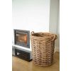 Pair of Natural Wicker Circular Log Baskets with Rope Handles - 5