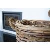 Pair of Natural Wicker Circular Log Baskets with Rope Handles - 1