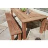 2m Reclaimed Teak Outdoor Open Slatted Backless Bench - 1