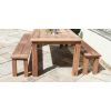 2m Reclaimed Teak Outdoor Open Slatted Backless Bench - 3