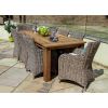 2.4m Reclaimed Teak Outdoor Open Slatted Table with 8 Donna Armchairs - 0