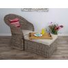 Riviera Natural Wicker Lounger Chair with Footstool - 7