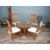 1.2m Reclaimed Teak Root Circular Dining Table with 4 Santos Chairs  - 10