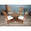 1.2m Reclaimed Teak Root Circular Dining Table with 4 Santos Chairs  - 11