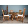 1.5m x 1.2m Reclaimed Teak Root Oval Dining Table with 4 Santos Chairs - 2