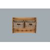 Reclaimed Teak Coat Hook Storage Unit - Two Basket - 2