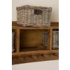 Reclaimed Teak Coat Hook Storage Unit - Three Basket - 1