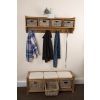 Reclaimed Teak Coat Hook Storage Unit - Four Basket - 10