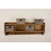 Reclaimed Teak Coat Hook Storage Unit - Four Basket - 9