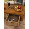 Reclaimed Teak Coffee Table with Seagrass Drawers - 1