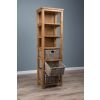 Reclaimed Teak Storage Unit with 3 Shelves plus 3 Natural Wicker Basket - 4