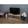 Reclaimed Teak TV Cabinet with Kubu Wicker Draws - White Wash - 0