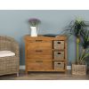 Reclaimed Teak 3 Drawer 3 Basket Storage Unit - 90cm - 0