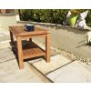 90cm Teak Rectangular Coffee Table with Shelf - 2