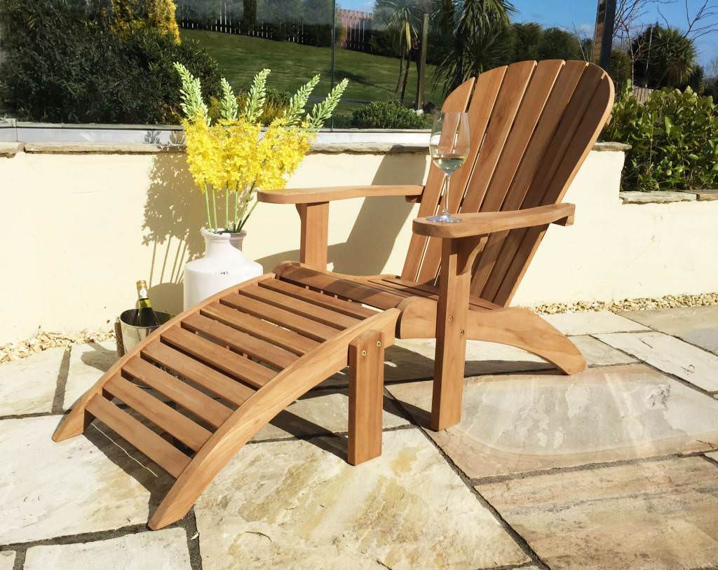 TK2-C-ADK-FT - Teak Adirondack Chair with Footstool