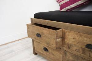 SJI-HS-SU - Reclaimed Teak Hall Seat - 2 Drawers - Storage Unit (4 of 5)